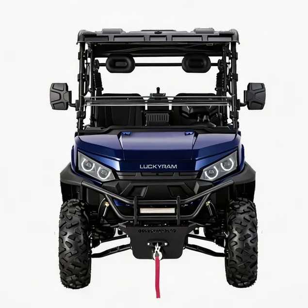 10KW ஏசி மோட்டார் 4WD எலக்ட்ரிக் UTV 1000கிலோ வேட்டை பண்ணைக்கு இழுத்துச் செல்வது