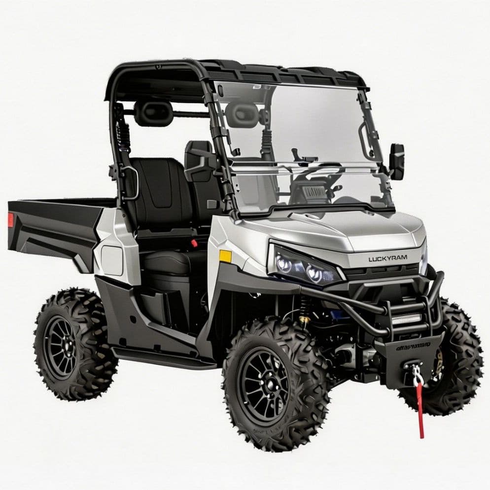 10KW ஏசி மோட்டார் 4WD எலக்ட்ரிக் UTV 1000கிலோ வேட்டை பண்ணைக்கு இழுத்துச் செல்வது