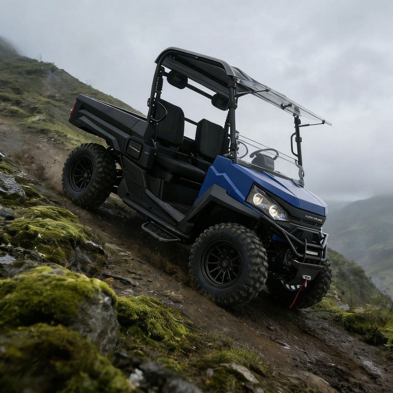 10KW AC மோட்டார் 4WD UTV 73.6V 150Ah 670kg ஏற்றுதல் 400mm வேடிங்