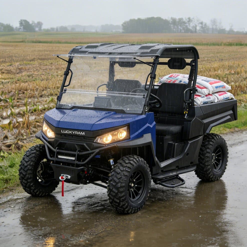 4WD பண்ணை UTV PKE கீலெஸ் 80-100கிமீ வரம்பு 14 இன்ச் ஆஃப் ரோடு டயர்கள்