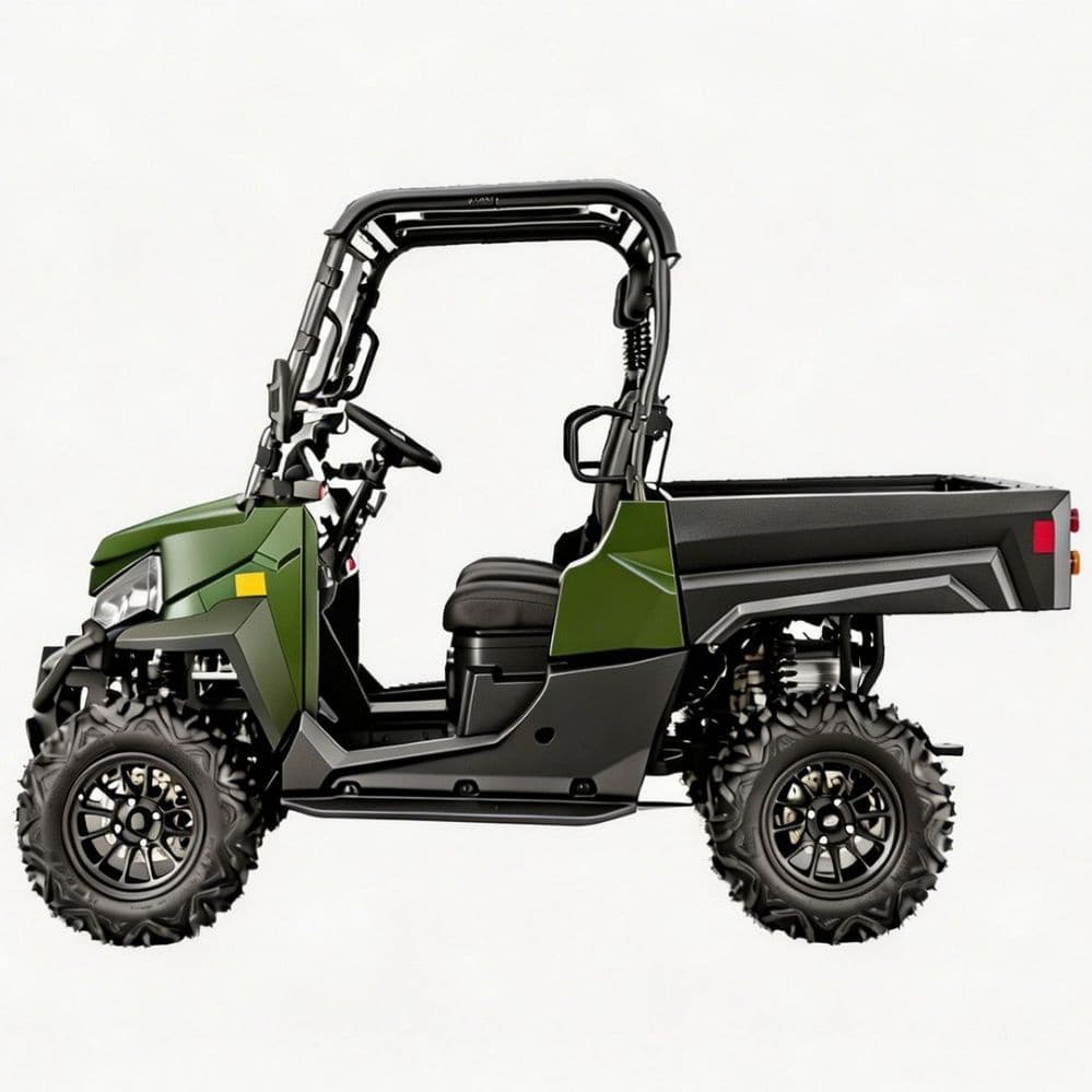 தனிப்பயனாக்கக்கூடிய துணைக்கருவிகள் 73.6V எலக்ட்ரிக் UTV PKE கீலெஸ் 1000kg தோண்டும் 80-100km வரம்பு 4WD