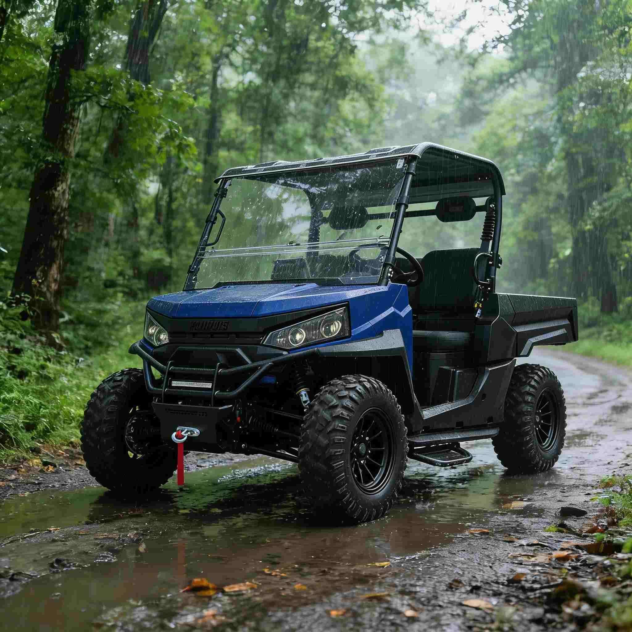 வேட்டையாடுவதற்கான எலக்ட்ரிக் UTV 4WD 20KW பீக் பவர் 1000 கிலோ தோண்டும்